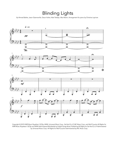 Blinding Lights (arr. Christina Lopriore)