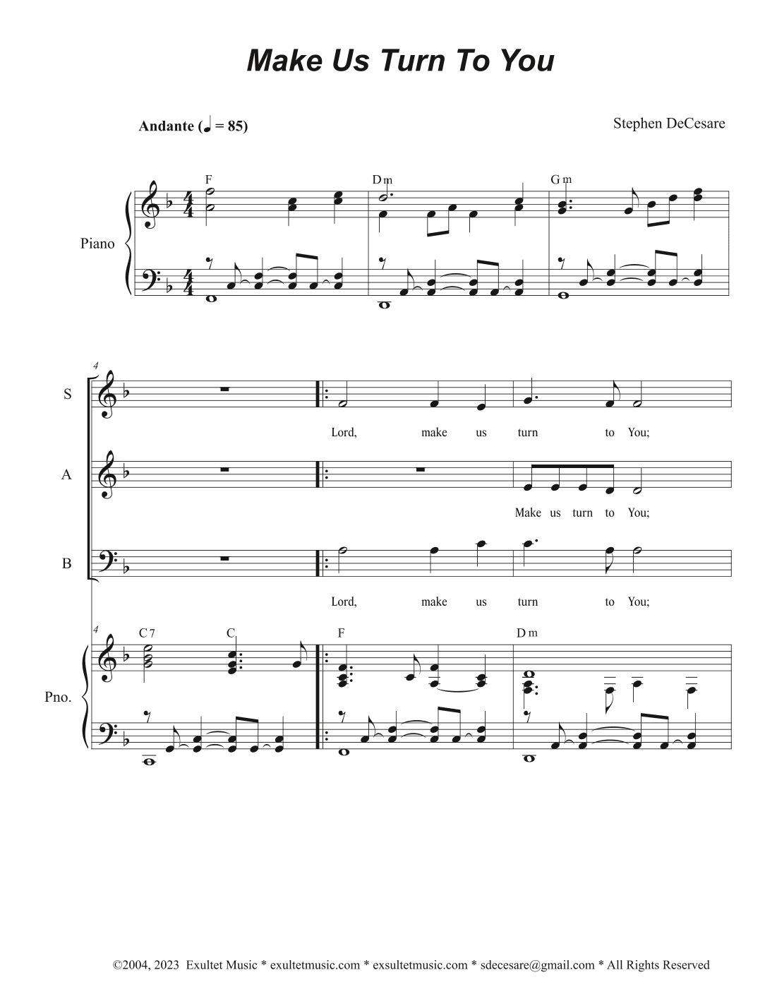 Make Us Turn To You (Vocal Trio - (SAB)