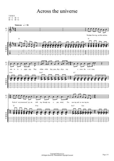 Across The Universe (arr. Dohyeon Lee)