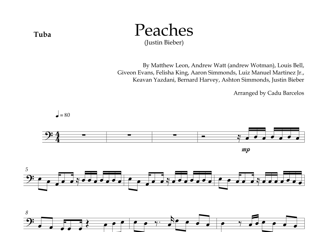 Peaches (arr. Cadu Barcelos)