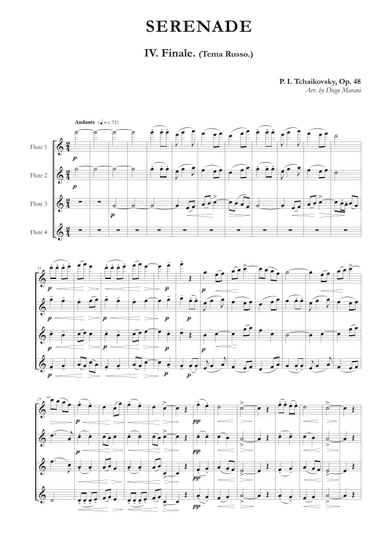 "Finale" from Serenade Op. 48 for Flute Quartet (arr. Diego Marani)