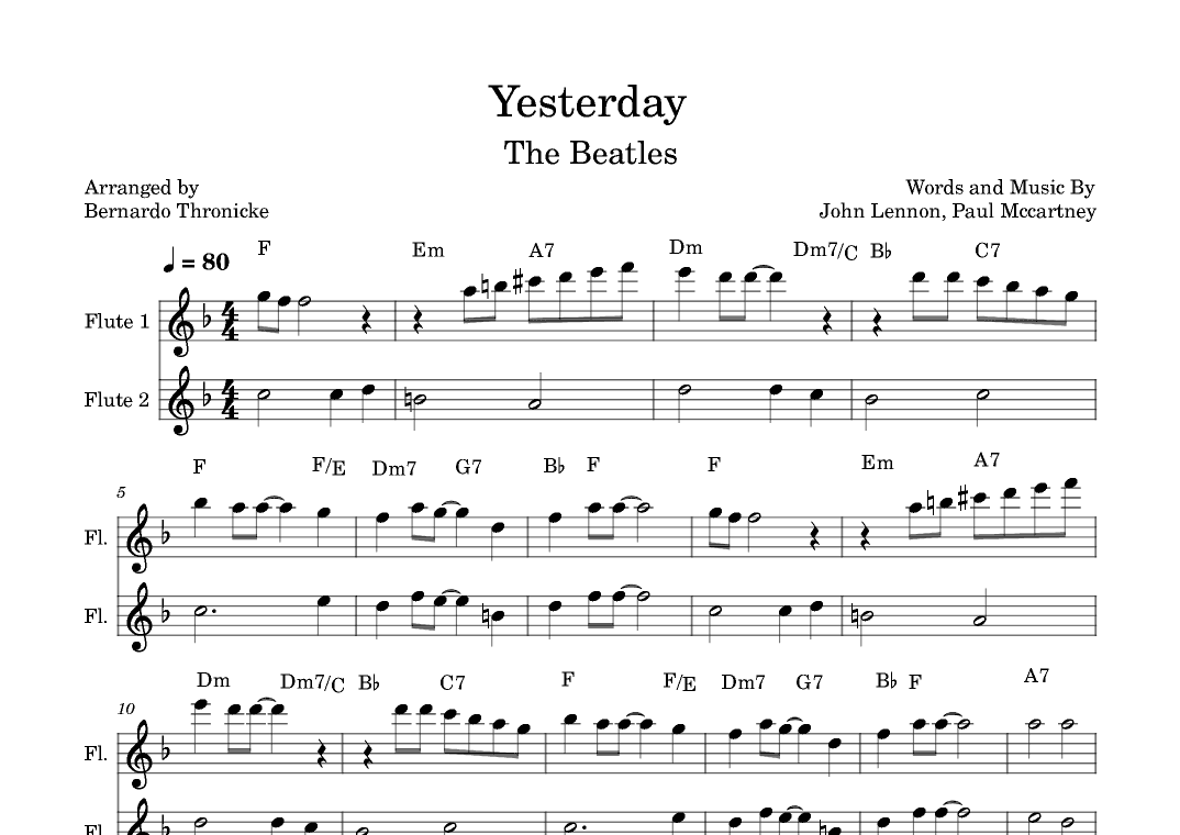 Yesterday (arr. Bernardo Thronicke)