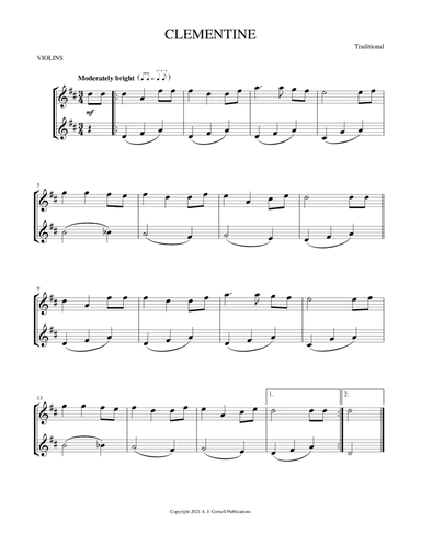 Clementine (arr. Mark Phillips)