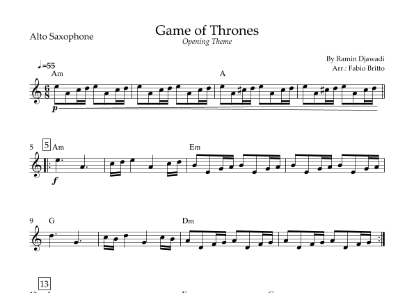 Game Of Thrones (arr. Fabio Britto)