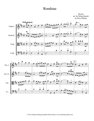 Mouret Rondeau for String Quartet (arr. Dave Prudon)