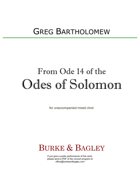 From Ode 14 of the Odes of Solomon