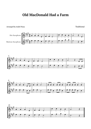 Old MacDonald Had a Farm (arr. André Nusa)