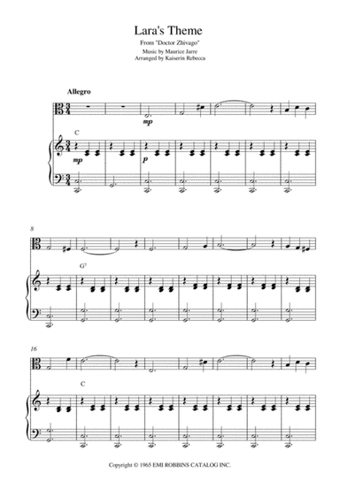 Lara's Theme From Doctor Zhivago (arr. Kaiserin Rebecca)