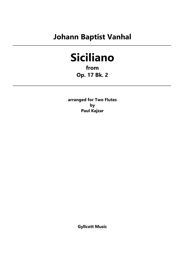 Siciliano (Two Flutes) (arr. Paul Kajzar)