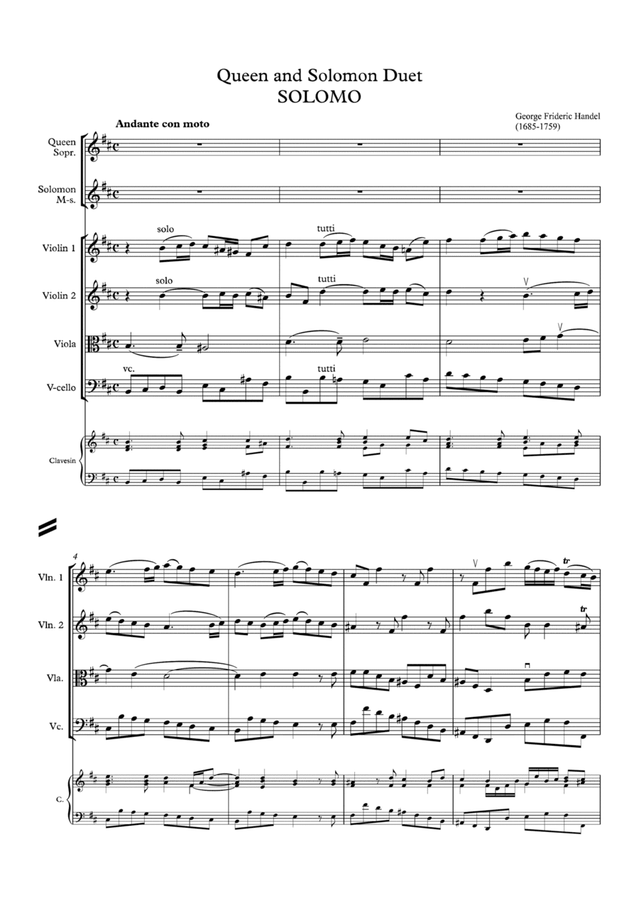 G.F.Handel. Queen and Solomon Duet from "Solomon" Oratorio. HWV 67 (arr. Grigor Arakelian)