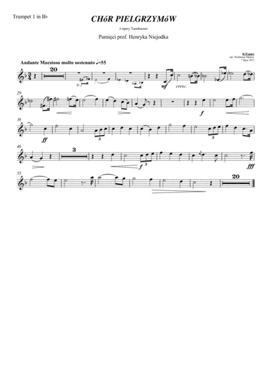 Richard Wagner - Pilgrim's Choir from Tannhauser - for Brass Choir (4 Tr, 2 Cr, 3 Trbn, 2 Tb) (arr. Waldemar Matera)
