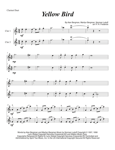 Yellow Bird (arr. P. R. Frederick)