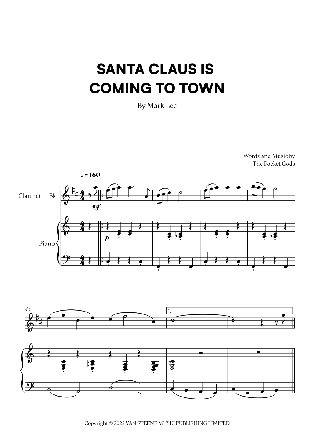 Santa Claus Is Coming To Town (arr. Cadenza Editions)