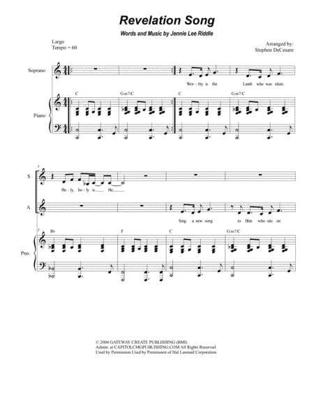 Revelation Song (arr. Stephen DeCesare)