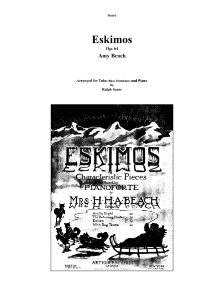 Eskimos, Op. 64 for Tuba or Bass Trombone & Piano (arr. Sauer, Ralph)