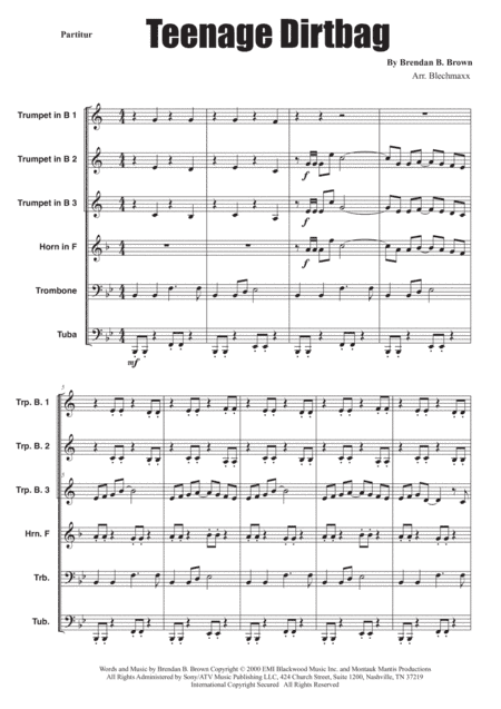 Teenage Dirtbag (arr. BlechMax)