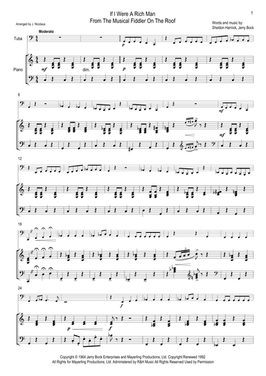 If I Were A Rich Man (arr. John Nicolaus)