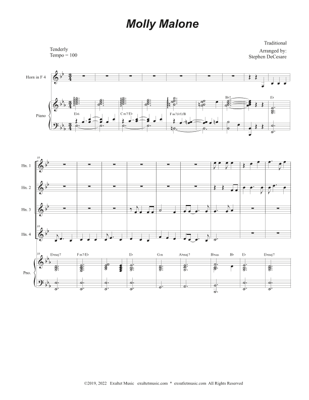 Molly Malone (French Horn Quartet and Piano) (arr. Stephen DeCesare)