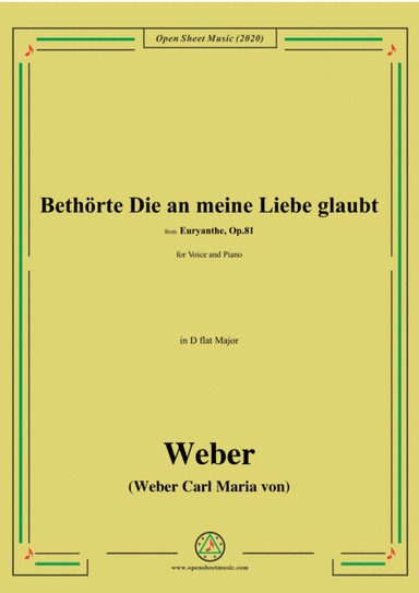 Weber-Bethorte Die an meine Liebe glaubt,in D flat Major (arr. MSM)
