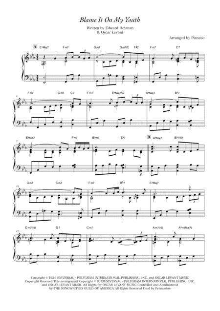 Blame It On My Youth (arr. Paineco)
