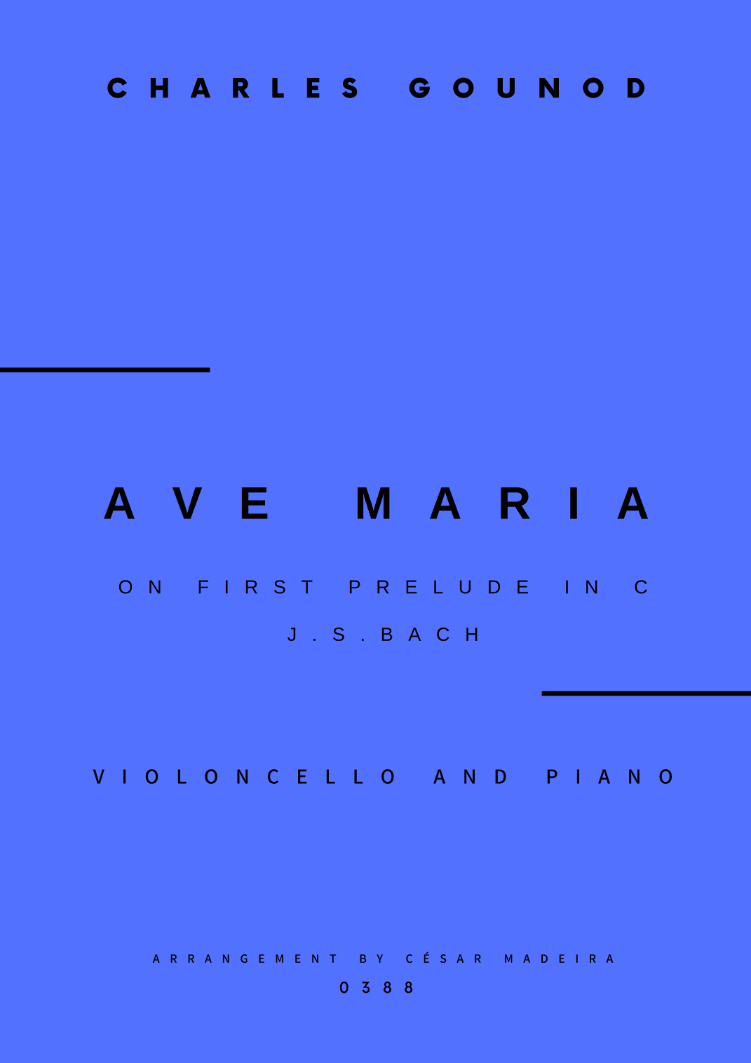 Ave Maria by Bach/Gounod - Cello and Piano (Full Score) (arr. César Madeira)