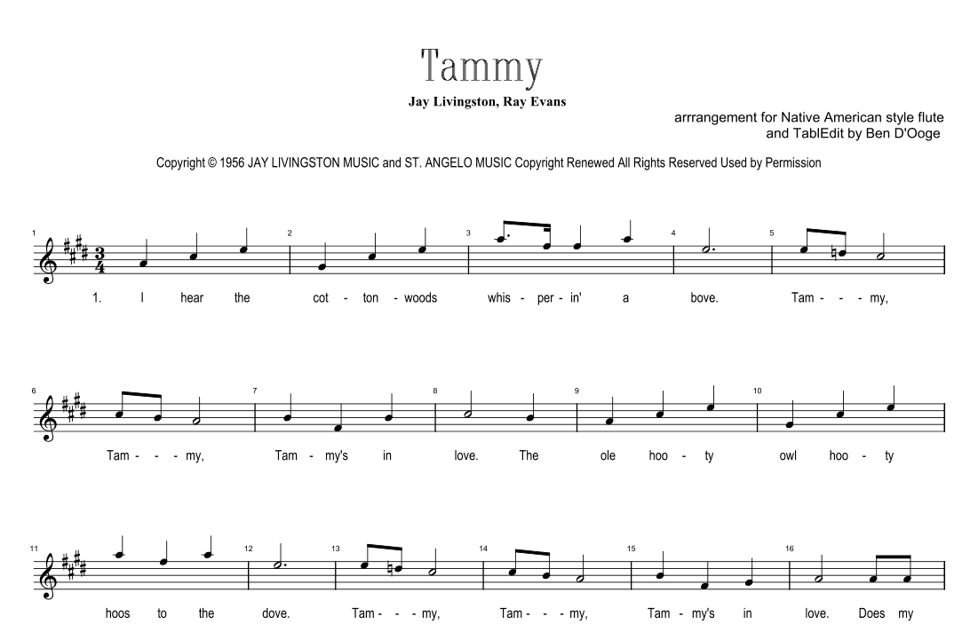 Tammy (arr. Ben D'Ooge)