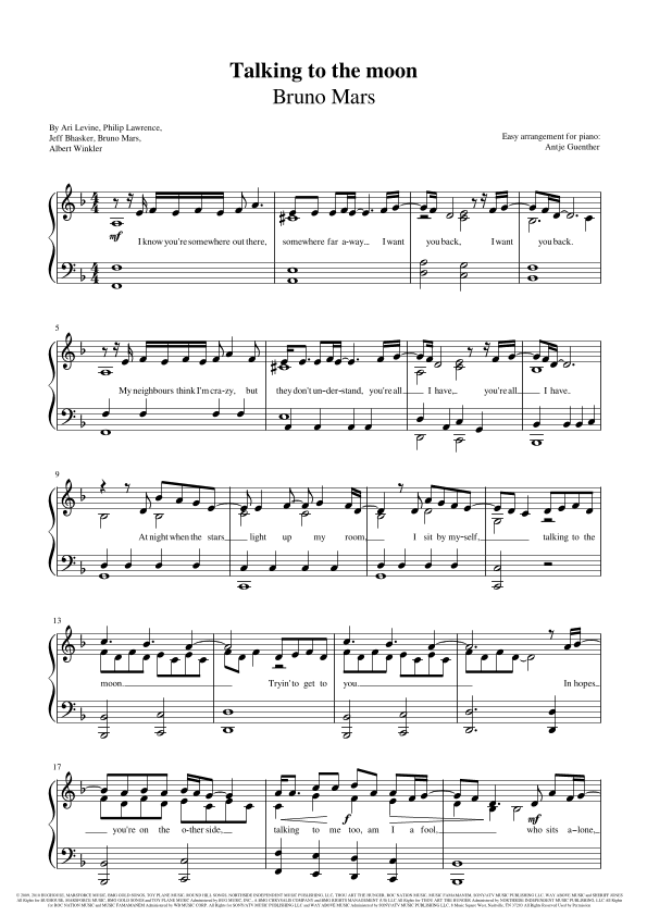 Talking To The Moon (arr. Antje Günther)