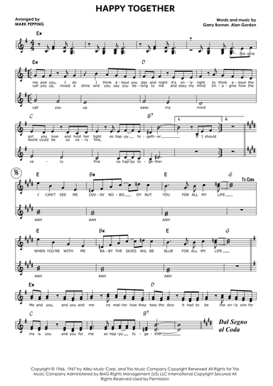 Happy Together (arr. Mark Pepping)