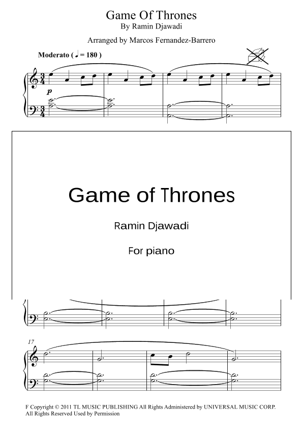 Game Of Thrones (arr. Marcos Fernandez-Barrero)