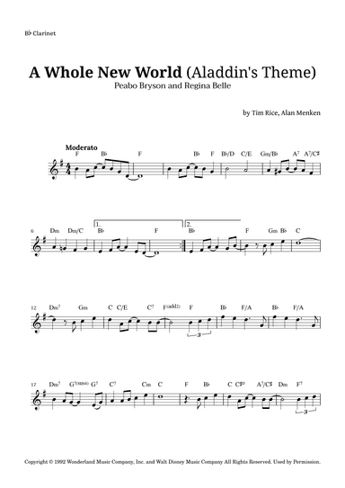 A Whole New World (aladdin's Theme) (arr. Langanho)