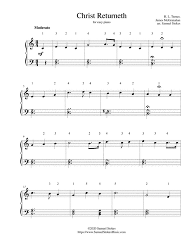 Christ Returneth - for easy piano (arr. Samuel Stokes)