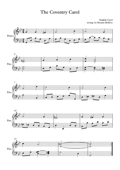 The Coventry Carol (arr. Roxana Belibou)