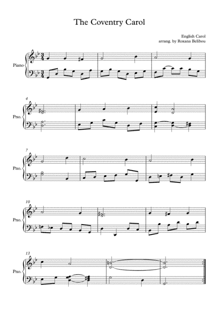 The Coventry Carol (arr. Roxana Belibou)