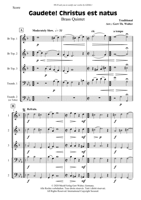 Gaudete! Christus Est Natus (arr. Gert Th. Walter)