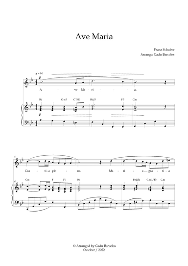 Ave Maria - Schubert Bb Major Chords (arr. Cadu Barcelos)