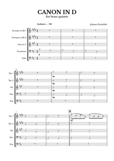 Canon in D for Brass Quintet (arr. Maurício Luz)