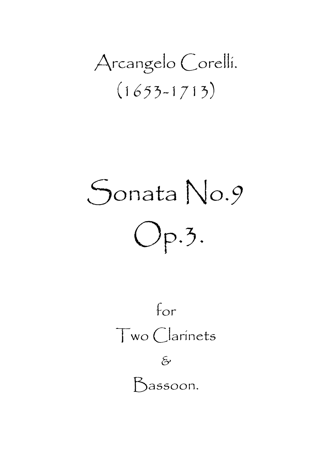 Sonata No.9 Op.3 (arr. Spence Bundy)
