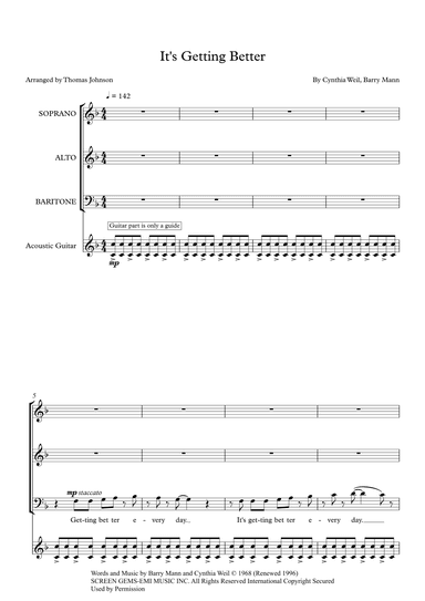 It's Getting Better (arr. Thomas Johnson)