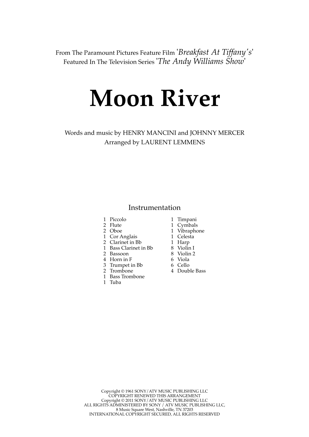 Moon River (arr. Laurent Lemmens)