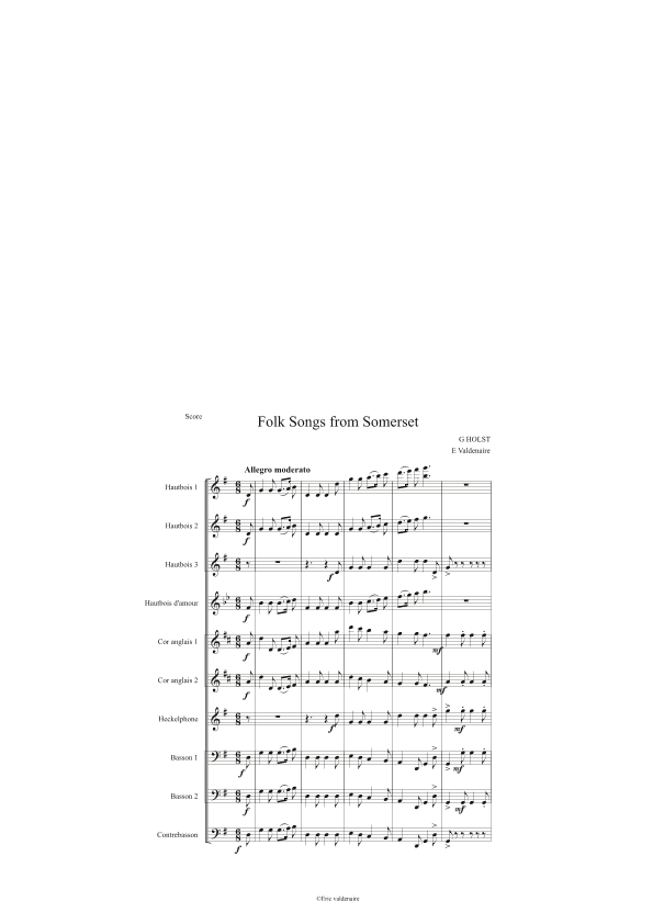 Folk songs from Somerset (arr. E Valdenaire)