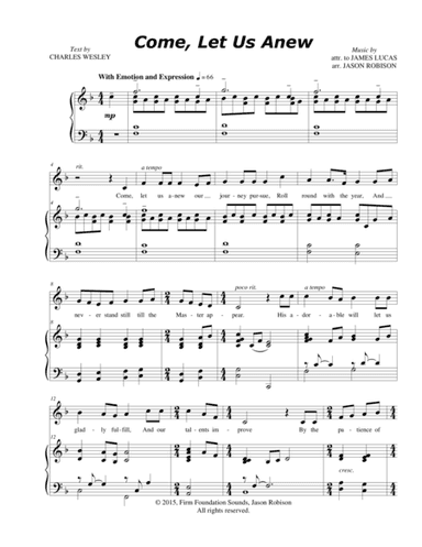 Come, Let Us Anew (arr. Jason M. Robison)