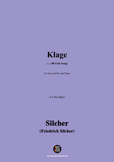 Silcher-Klage,for Voice(ad lib.) and Piano (arr. OSM Press)