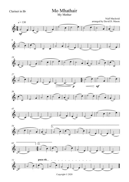 Mo Mhathair (My Mother) (arr. David D. Mason)