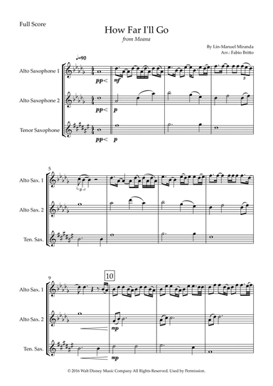How Far I'll Go (arr. Fabio Britto)
