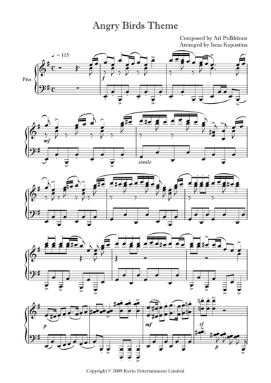 Angry Birds Theme (arr. Inna Kapustina)