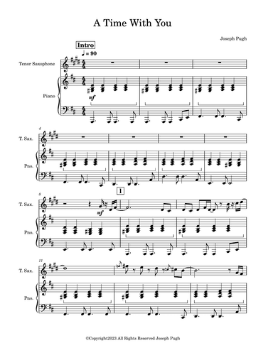 A Time With You (Tenor Sax Solo)