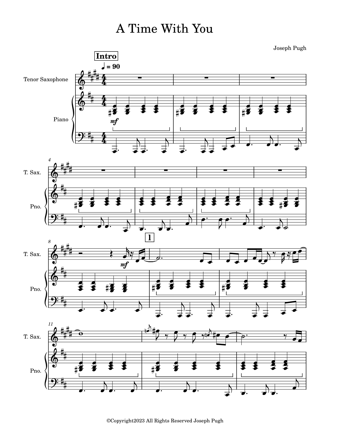 A Time With You (Tenor Sax Solo)