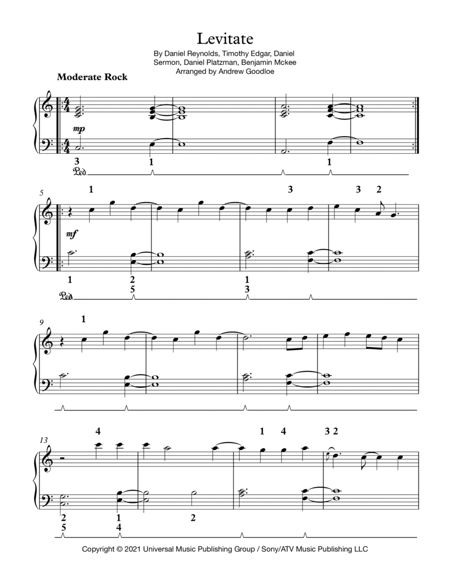 Levitate (arr. Andrew Goodloe)