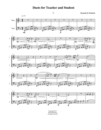 Duets for Teacher and Student - horn/tuba version