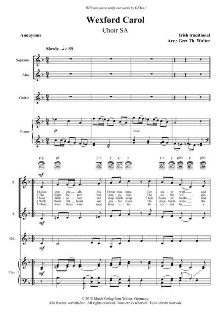 Wexford Carol (arr. Gert Th. Walter)